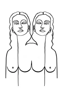 Illustration by Julia Hariri: delicate portrait of a woman in minimalist line art