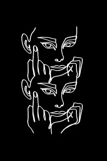 Illustration by Julia Hariri: abstract line drawing of a face in black and white
