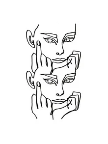 Illustration by Julia Hariri: abstract representation of a face with soft lines.