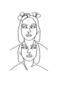 Illustration by Julia Hariri: abstract line drawing of a woman