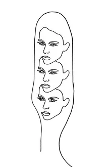 Illustration von Julia Hariri: minimalistisches Linienmuster mit menschlichen Elementen