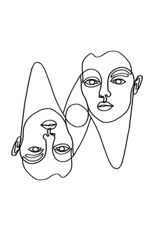 Wall art by Julia Hariri: abstract drawing in clear lines