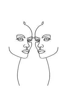 Illustration von Julia Hariri: abstrakte Zeichnung mit skeptischen Gesichtern