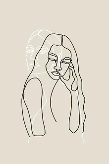 Illustration by Julia Hariri: Abstract depiction of people in soft beige tones.