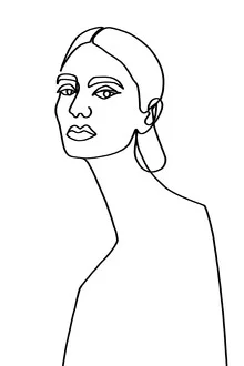 Illustration von Julia Hariri: minimalistisches Porträt einer Person in Linienzeichnung