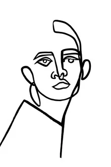 Illustration by Julia Hariri: delicate lines create a woman's face