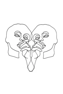 Illustration by Julia Hariri: abstract representation of a woman in line drawing