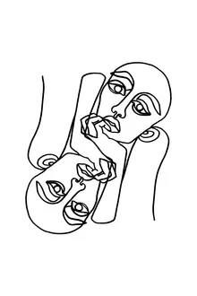 Illustration by Julia Hariri: a figure in a relaxed pose with flowing lines
