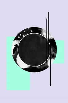 Abstract illustration by Julia Hariri featuring purple shapes and playful lines.