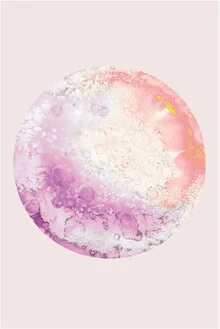 Wall art by Julia Hariri: colorful watercolor illustration of Ganymede moon