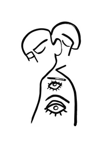 Illustration by Julia Hariri: abstract line drawing of an eye.