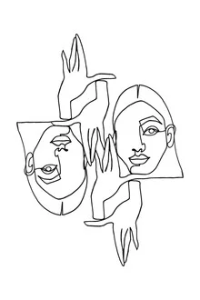 Illustration by Julia Hariri: abstract line drawing of a face