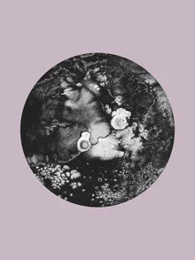 Wall art by Julia Hariri: watercolor illustration of a lilac planet