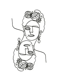 Illustration by Julia Hariri: stylized face representation in lines