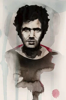 Wall art by David Diehl: portrait of Lucio Battisti in vibrant colors