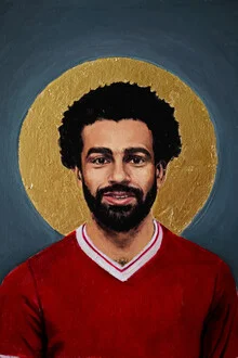 Illustration von David Diehl: Porträt von Mohamed Salah im sportlichen Stil