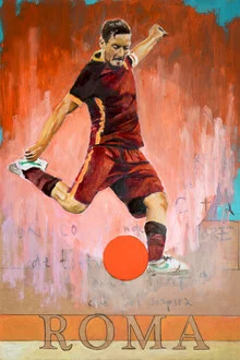 Illustration by David Diehl: portrait of a soccer player in vibrant colors