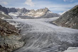 Photo art by Susanne Krauss: Aletsch Glacier with gentle, melting ice formations