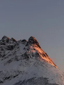 Beautiful photo art by Frida Berg: Norwegian mountain landscape at sunset