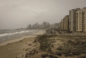 Photo art by Timo Keitel: view of Beirut's coast with vibrant colors
