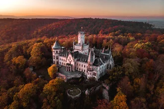 Photo art by Tobias Winkelmann: Marienburg Castle at sunset with gentle hues.