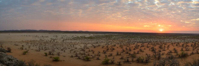 Photo art by Dennis Wehrmann: calm sundown over the Etosha Pan in Namibia
