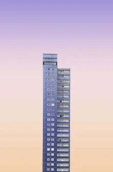 Photo art by Simone Hutsch: soft pastel tones of a tower in Malmö