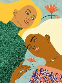 Illustration by Uma Gokhale: two souls in a colorful composition
