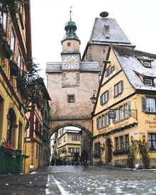 Photo art by Thomas Müller: medieval city view of Rothenburg in winter