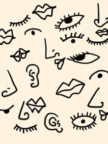 Illustration by Uma Gokhale: colorful depiction of human senses.
