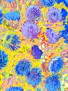 Wall art by Uma Gokhale: vibrant flowers in a harmonious composition