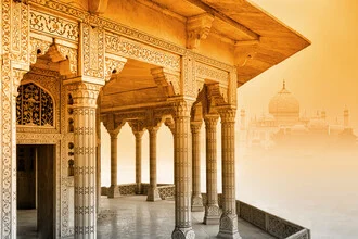 Beautiful photo art by Thomas Herzog: Taj Mahal at sunset.
