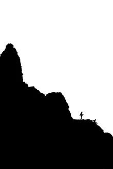 Fotokunst von Marius Kayser: Frau und Mann stehen vor einer Klippe in Neuseeland