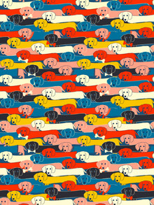 Ania Więcław, COLORED DOGS PATTERN
