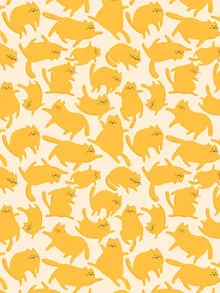 Yellow Cats Pattern - Fineart photography by Ania Więcław