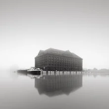 Photo art by Thomas Wegner: warehouse in Berlin's Westhafen on a foggy winter day