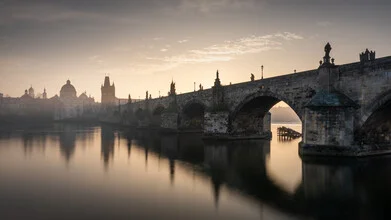 Photo art by Ronny Behnert: Charles Bridge in fog over the Vltava River