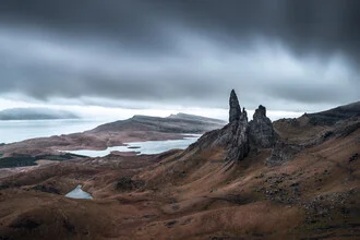 Photo art by Felix Baab: Stormy weather at the Old Man of Storr in Scotland.
