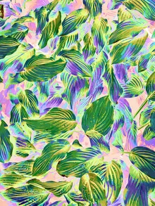 Colorful wall art featuring cheerful leaves in soft tones and vibrant patterns.