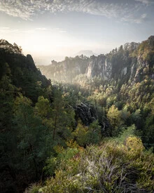 Photo art by Ronny Behnert: morning mood at Bastei with gentle light play