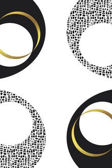 Melanie Viola, Black & White Abstract No 7 gold