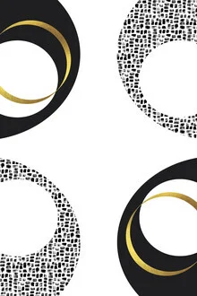 Abstract wall art by Melanie Viola: black and white with gold accents