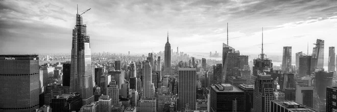 Photo art: panoramic view of New York City skyline at sunset
