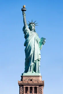 Photo art by Jan Becke: the Statue of Liberty in New York under a blue sky