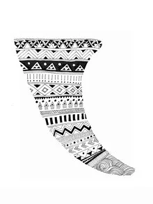Wall art by Christina Wolff: Aztec pattern in soft colors for surf enthusiasts