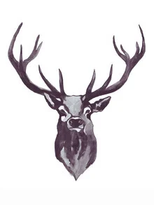 Illustration by Christina Wolff: minimalist stag in soft colors