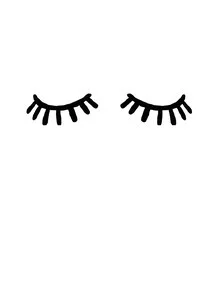 Illustration by Christina Wolff: eyelashes in soft colors with a minimalist style.