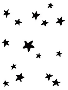 Wall art featuring minimalist stars, soft colors, and a calm mood