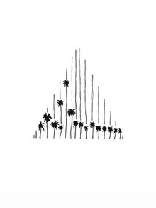 Illustration by Christina Wolff featuring palm trees in a minimalist triangle pattern