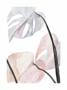 Wall art by Christina Wolff: watercolor illustration of a Monstera plant